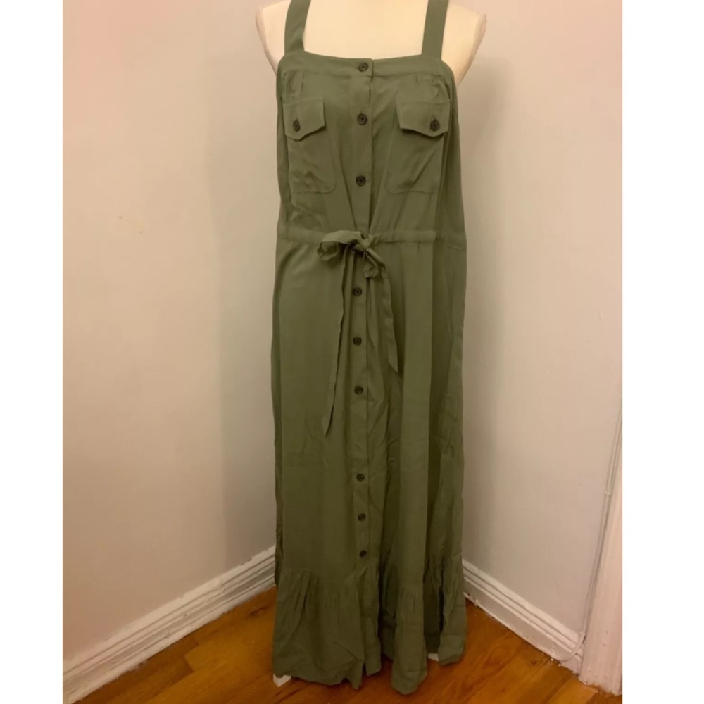 Loft Outlet Green Utility Maxi Dress Size M. NWT.
